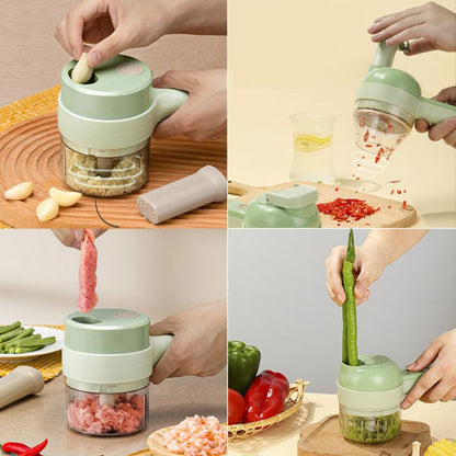 4 In 1 Electric Vegetable Cutter Set